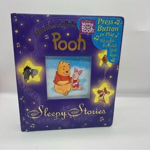 Musical Lullaby Pooh book Sleepy Stories 2002 boardbook Toys R Us 9"